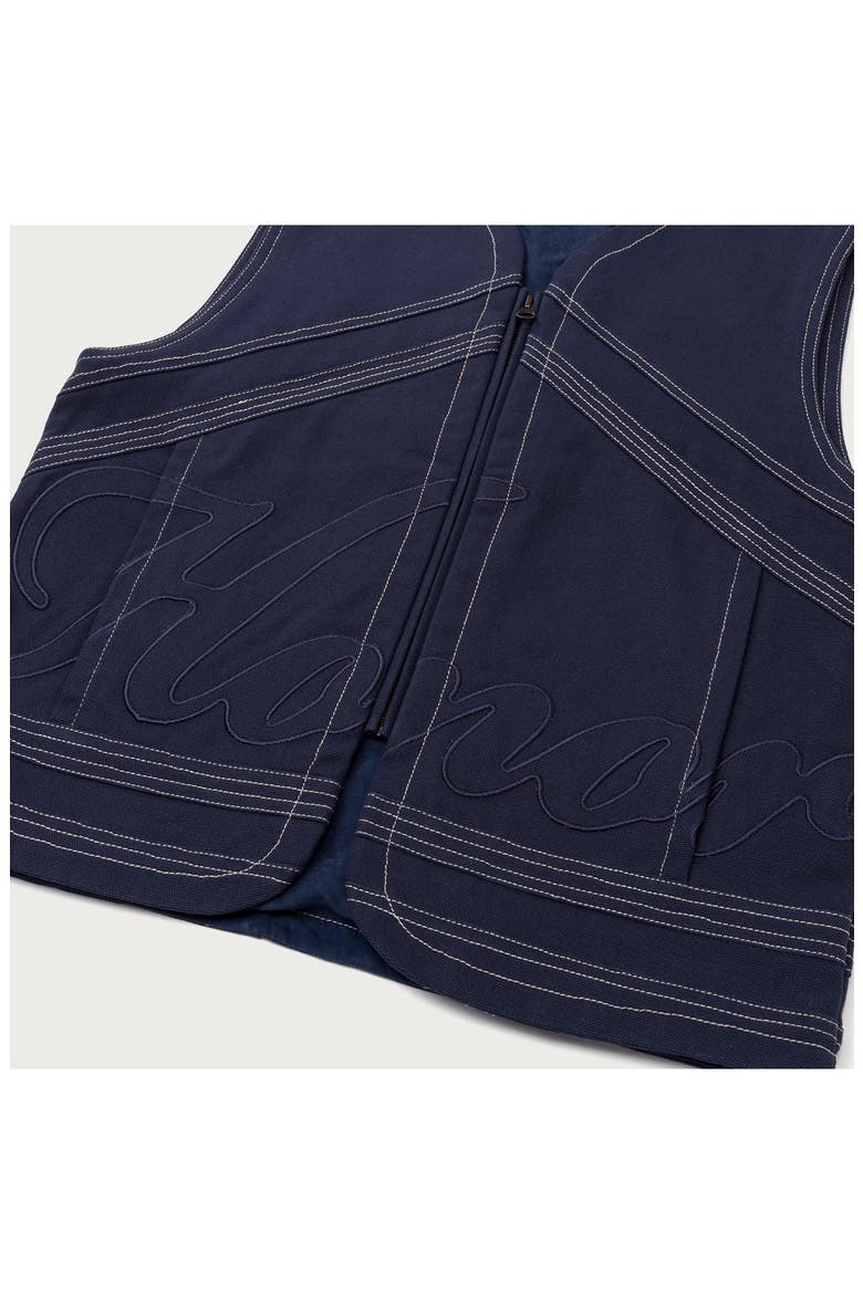 Logo Appliqué Cotton Canvas Riding Vest, Alternate, color, NAVY