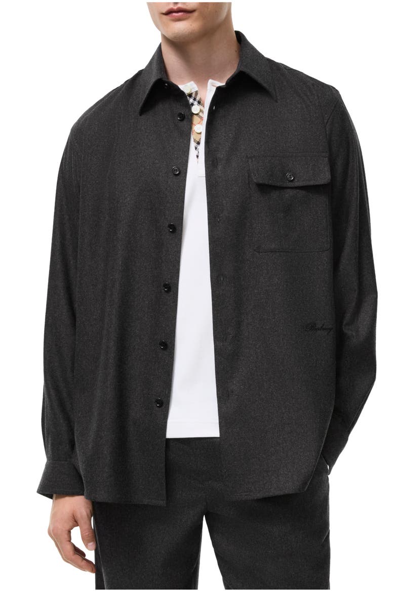 Wool Cashmere Overshirt, Main, color, Lead grey melange