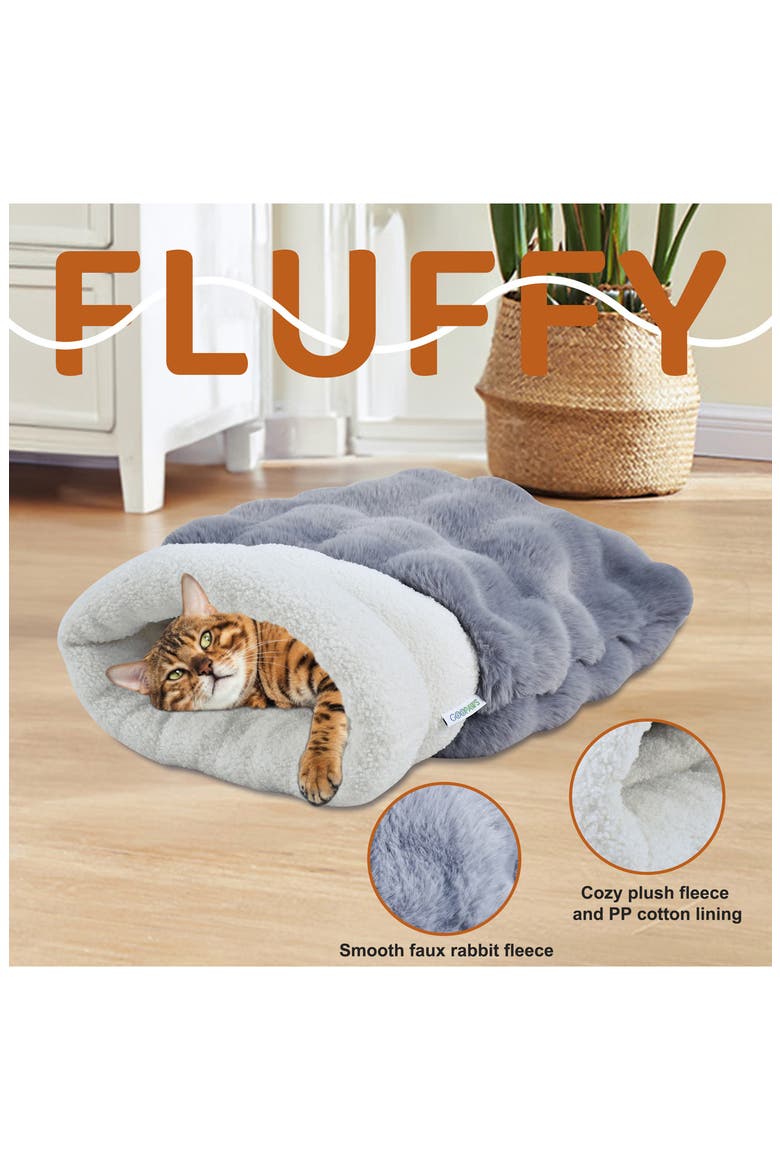 Self Warming Pet Cave, Alternate, color, GREY