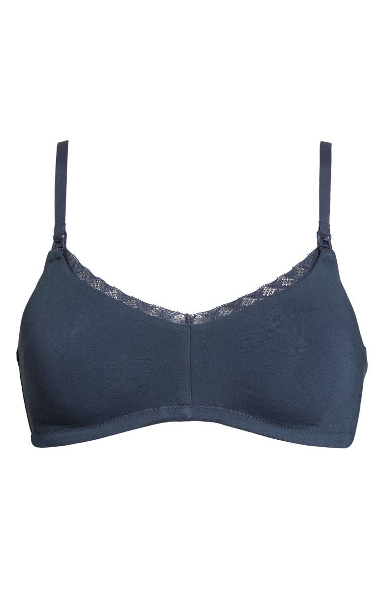 Natori Bliss Wireless Pima Cotton Nursing Bra, Alternate, color, Ash Navy