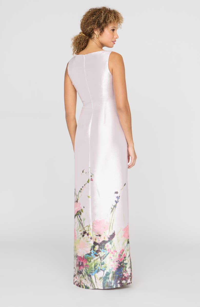 Kay Unger Wendy Metallic Floral Gown, Alternate, color, Lilac Mist Multi