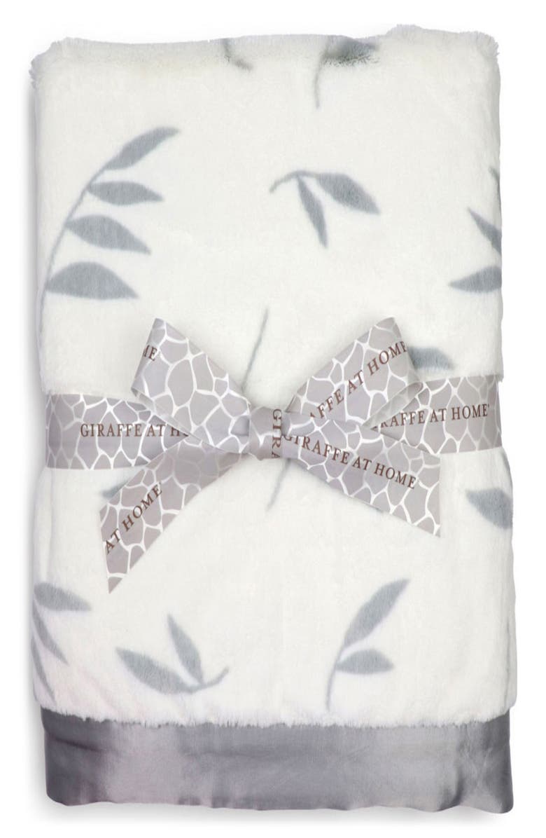 Little Giraffe Luxe Eucalyptus Print Blanket, Main, color,