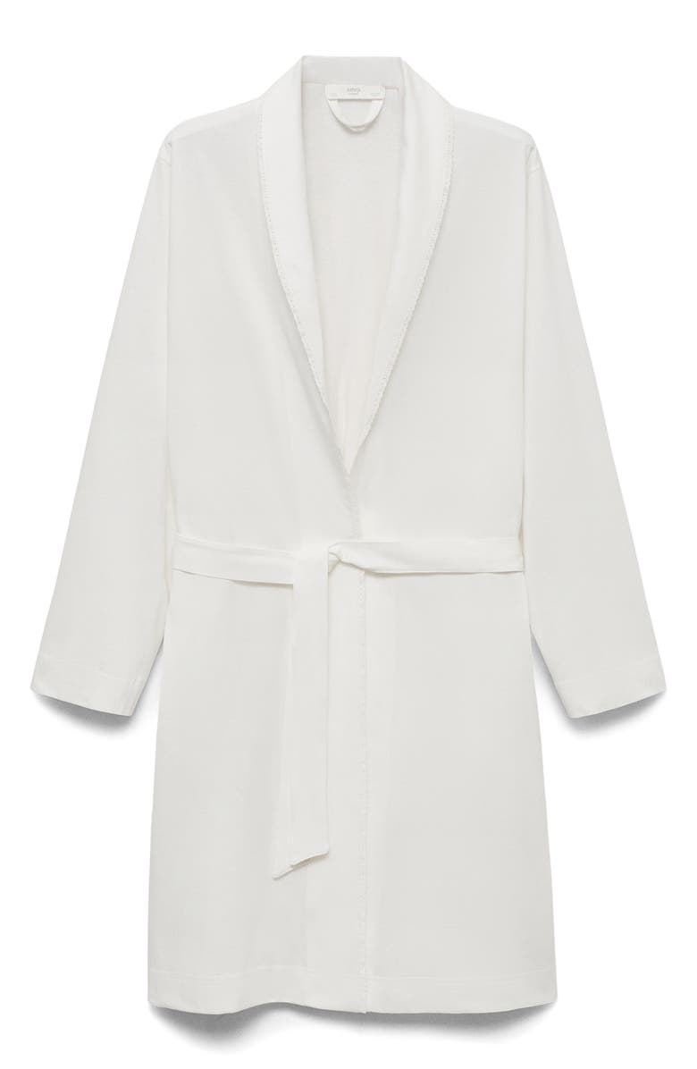 MANGO Embroidered Cotton Gown, Main, color, White