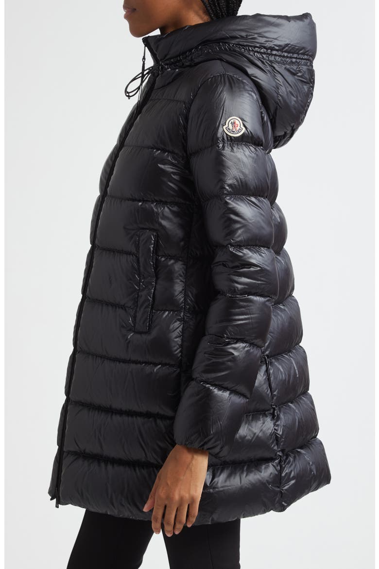 Suyenne Long Down Coat, Alternate, color, BLACK