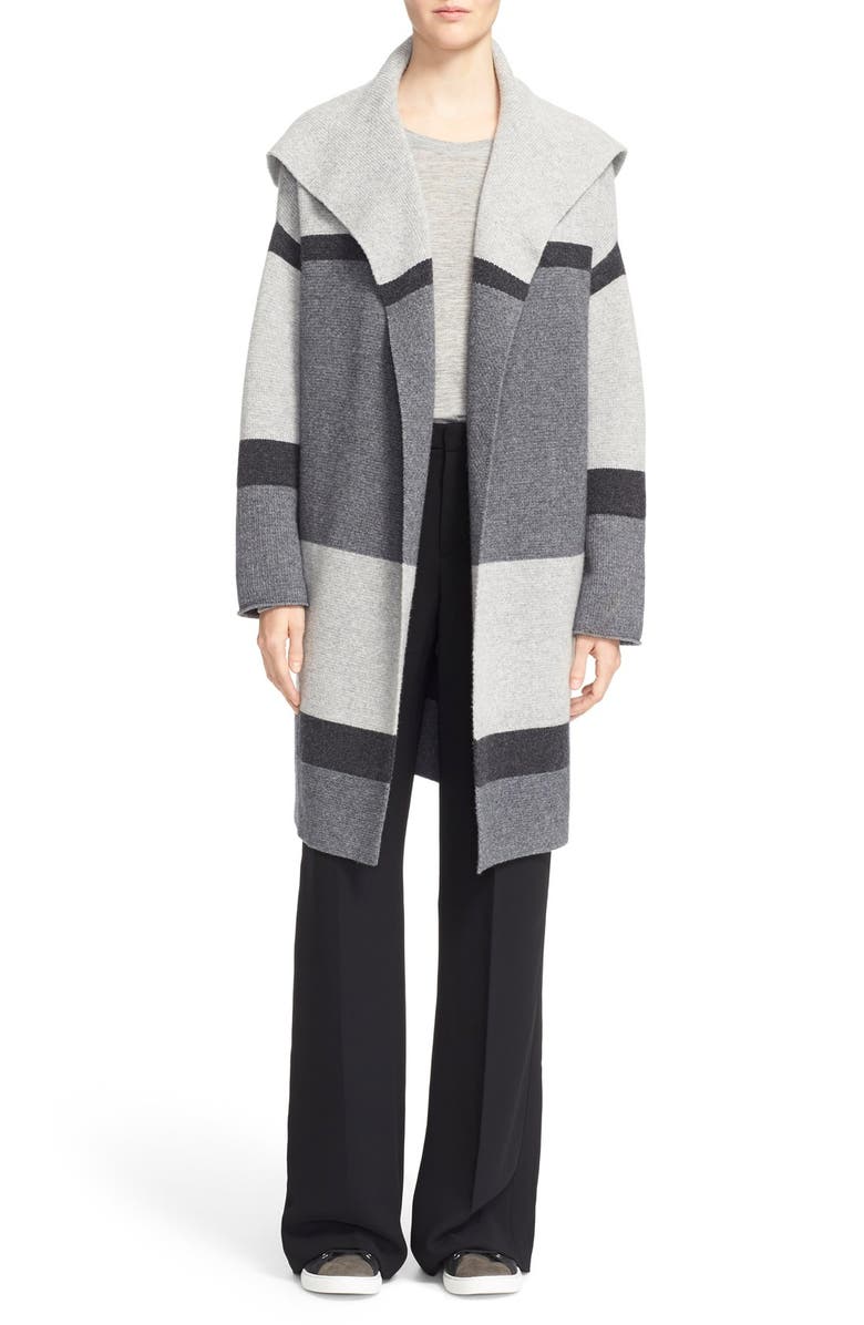 Vince Colorblock Wool & Cashmere Knit Car Coat, Alternate, color, 