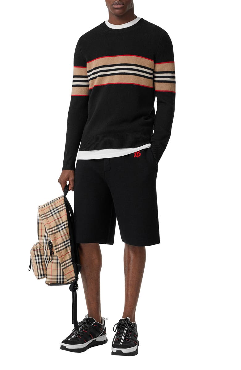 Burberry Icon Stripe Cashmere Sweater, Alternate, color, 