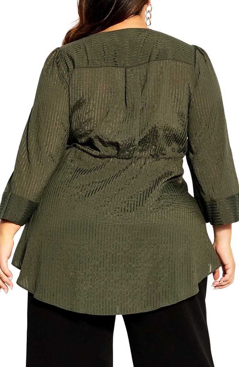 City Chic Whitney Stripe Asymmetric Wrap Tunic, Alternate, color, 