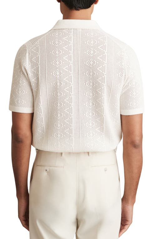 Reiss Kipling Texture Knit Camp Shirt In White
