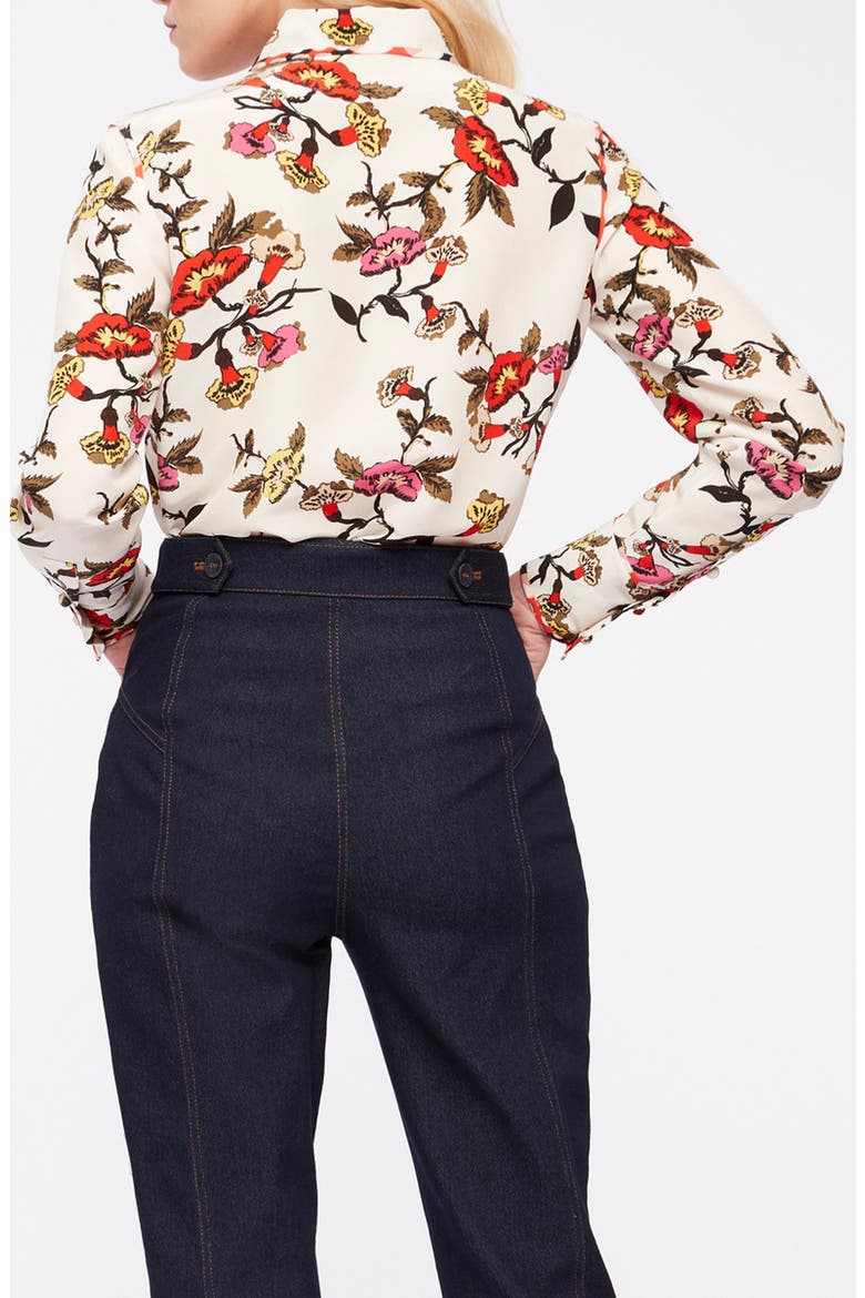 DVF Kate Charlottenburg Floral Button-Up Shirt, Alternate, color, CHARLOTTENBURG FLORAL