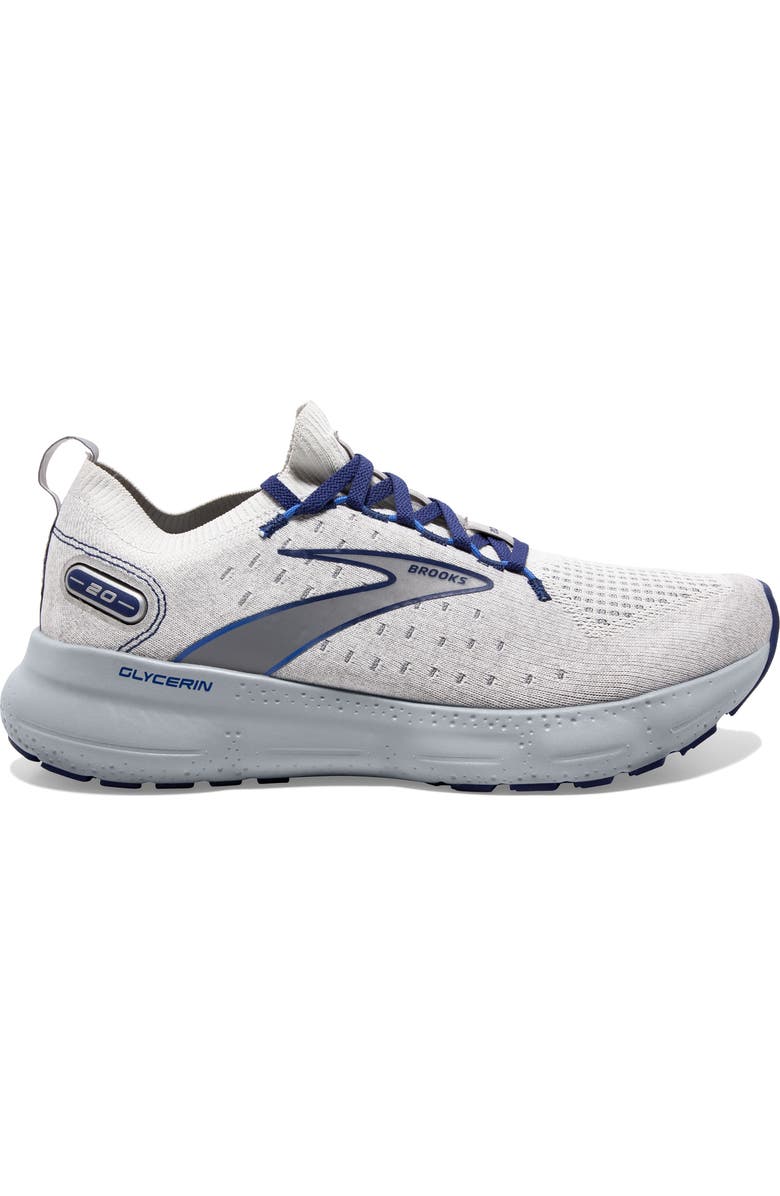 Brooks Glycerin Stealthfit 20 Running Shoe, Main, color, Oyster/ Alloy/ Blue Depths
