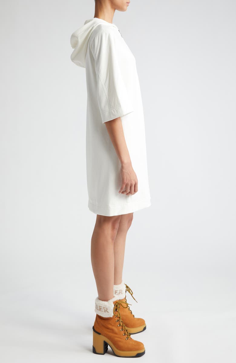 Moncler Quarter Zip Hooded Tunic, Alternate, color, 