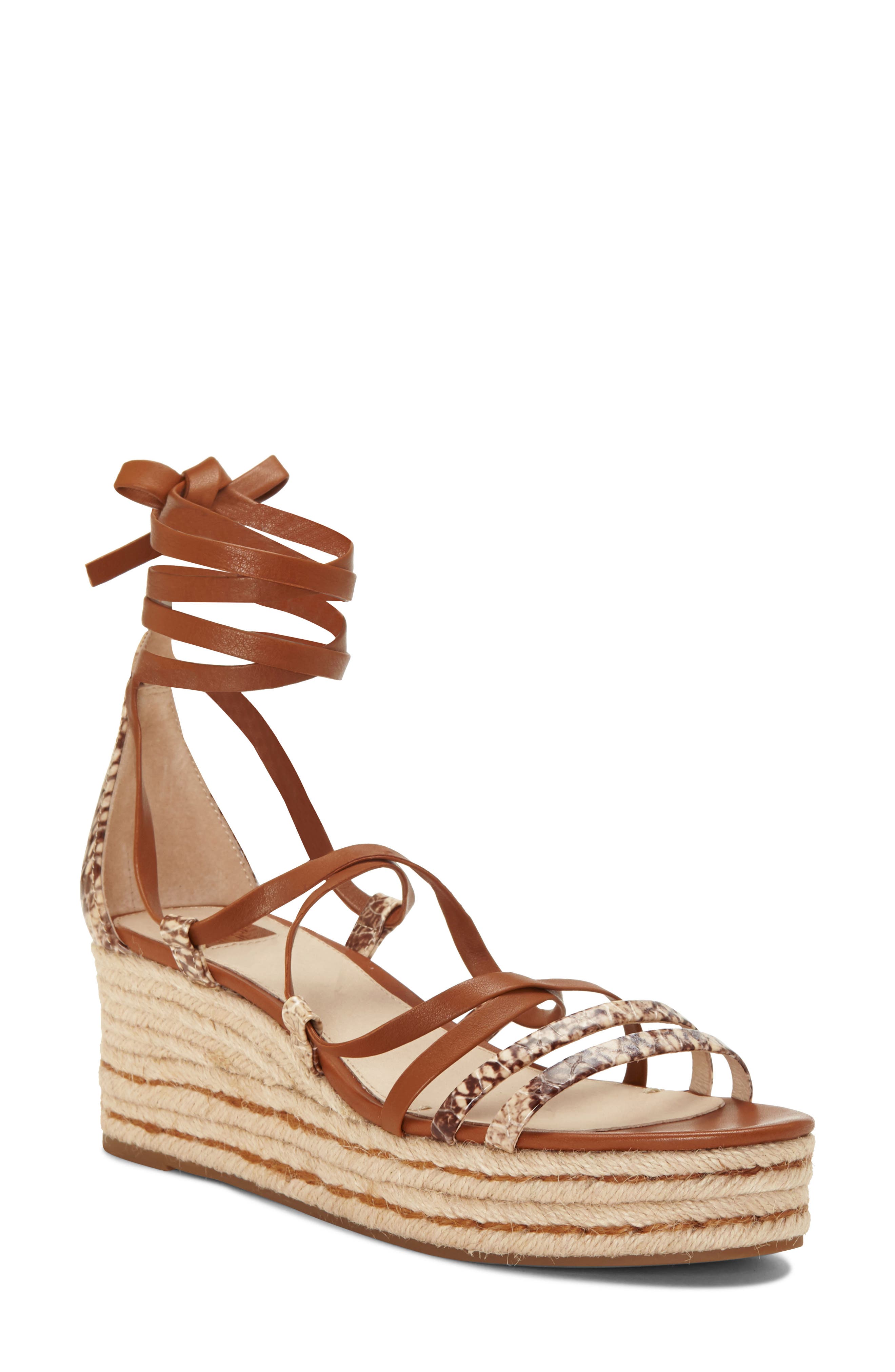 Renz Platform Wedge Sandal, Main, color, BROWN MULTI