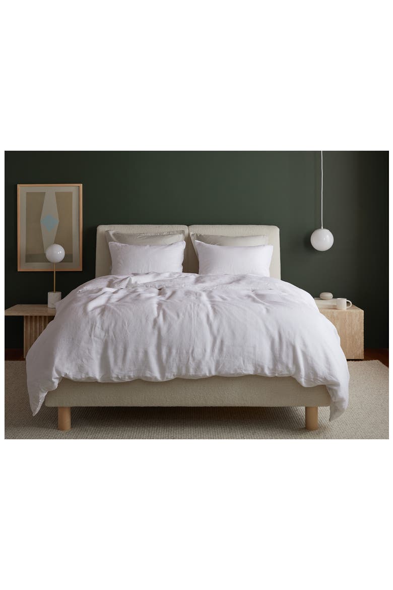 Linen Duvet Cover, Alternate, color, WHITE