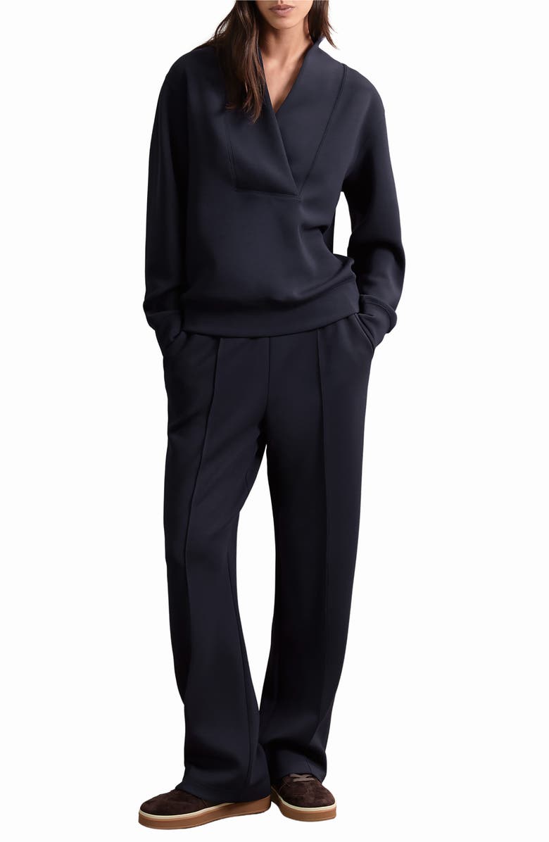 Reiss Jemma Pintuck Pleat Front Drawstring Pants, Alternate, color, Navy