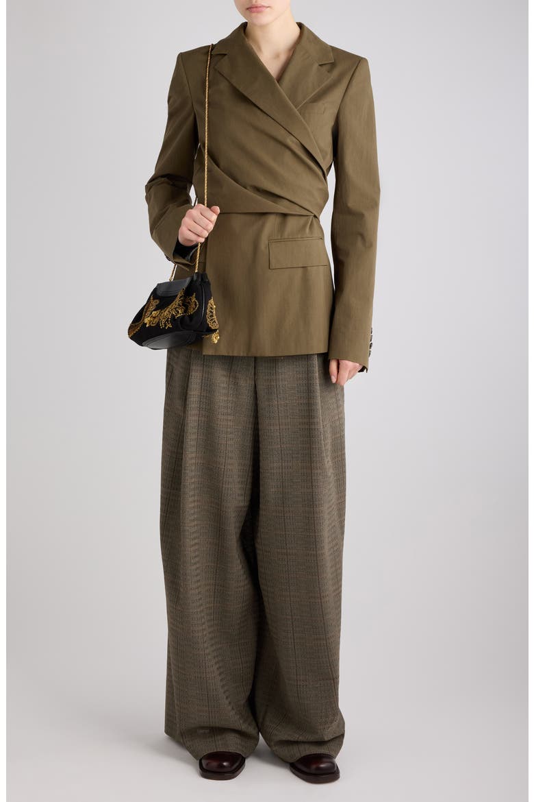 Beline Cotton Wrap Jacket, Alternate, color, KHAKI