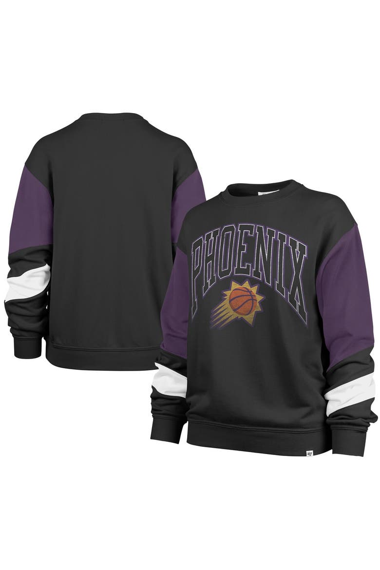 Women's '47 Black Phoenix Suns 2023/24 City Edition Nova Crew Sweatshirt, Main, color, Black