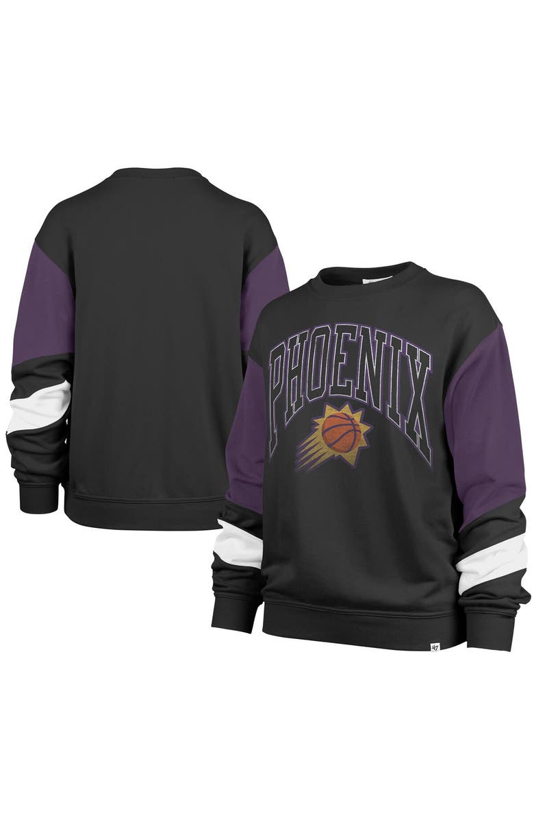 '47 Women's '47 Black Phoenix Suns 2023/24 City Edition Nova Crew Sweatshirt, Main, color, 