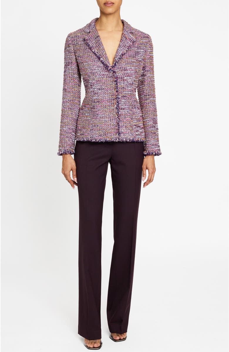 Santorelli Gisele Jacket in Luxury Tweed with Subtle Sequins, Alternate, color, Dusty Lilac