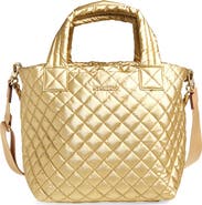 MZ Wallace Small Metro Deluxe Quilted Metallic Nylon Tote