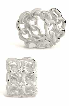 Sterling Forever Carleene CZ Huggie Hoop Earrings