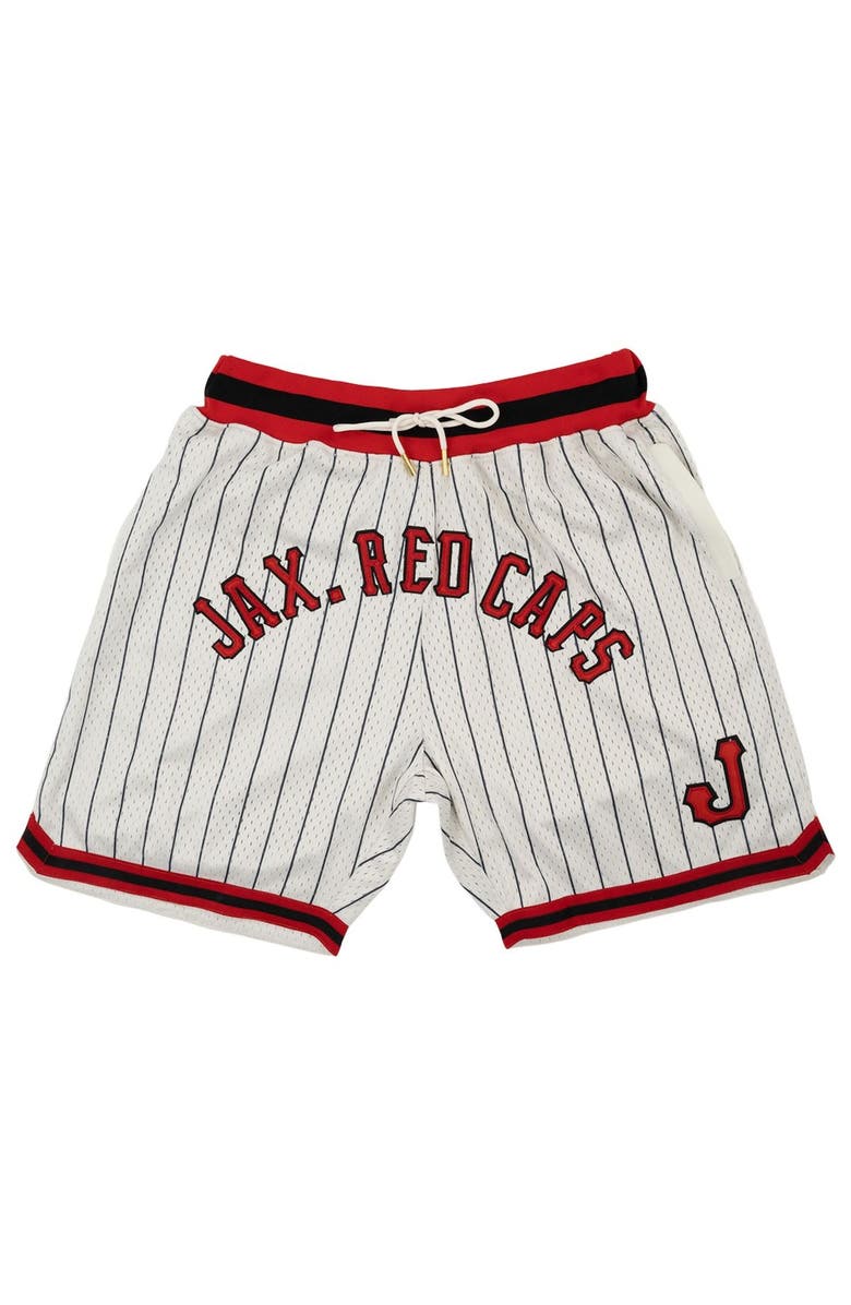 RINGS & CRWNS Men's Rings & Crwns Cream Jacksonville Red Caps Replica Mesh Shorts, Alternate, color, 