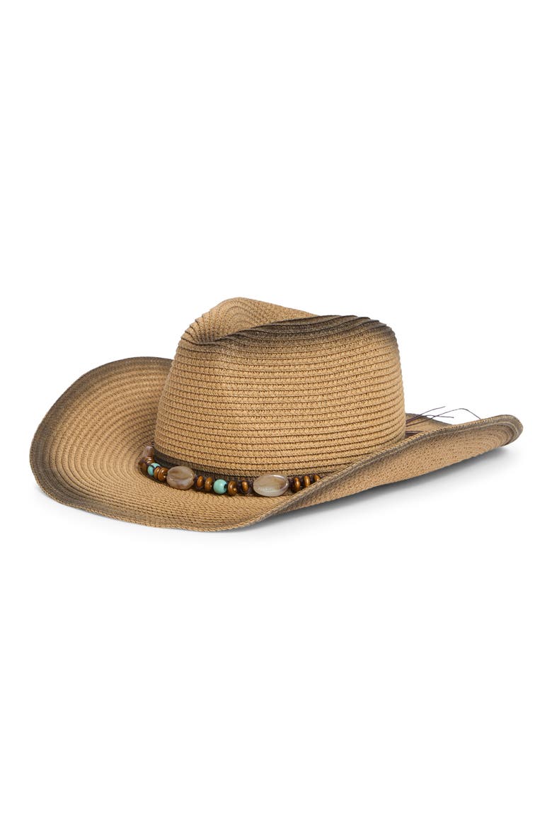 Tea Stained Straw Cowboy Hat, Main, color, DARK NATURAL