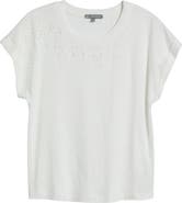 Wit & Wisdom Embroidered Eyelet Cap Sleeve T-Shirt