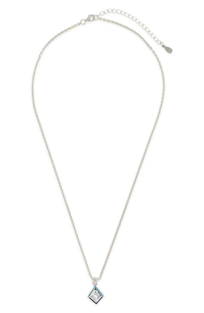 Sterling Forever Azurine CZ Pendant Necklace, Main, color, 