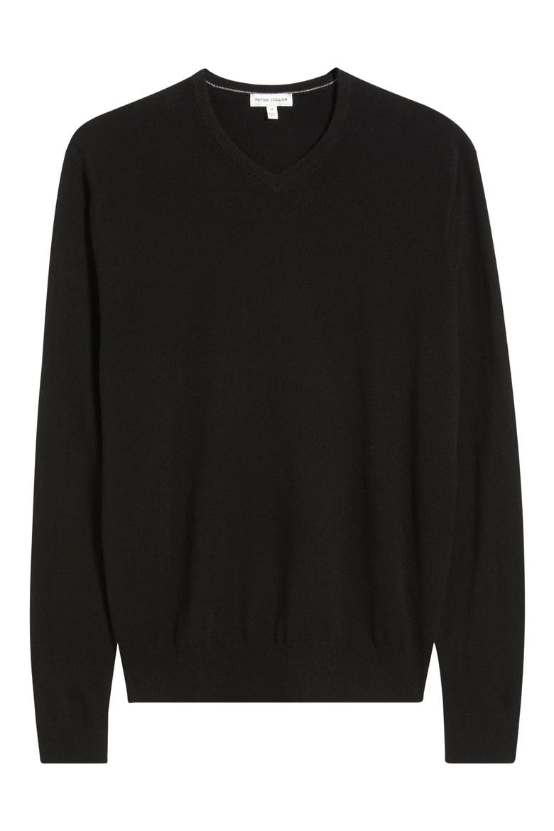 Crown Heritage Cashmere V-Neck Sweater, Alternate, color, BLACK