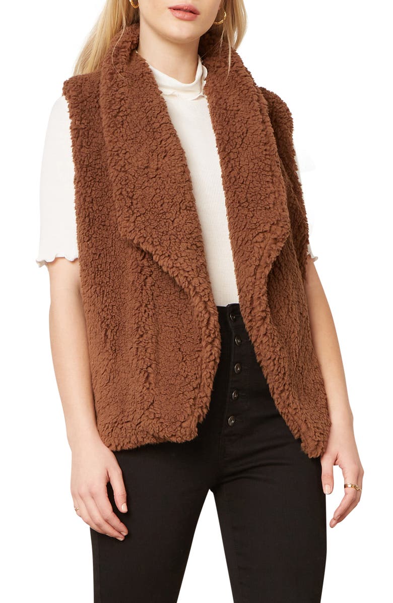 BB Dakota by Steve Madden BB Dakota Fleeced I Could Do Faux Fur Vest, Main, color,