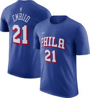Nike Men's Nike Joel Embiid Royal Philadelphia 76ers Name & Number T-Shirt