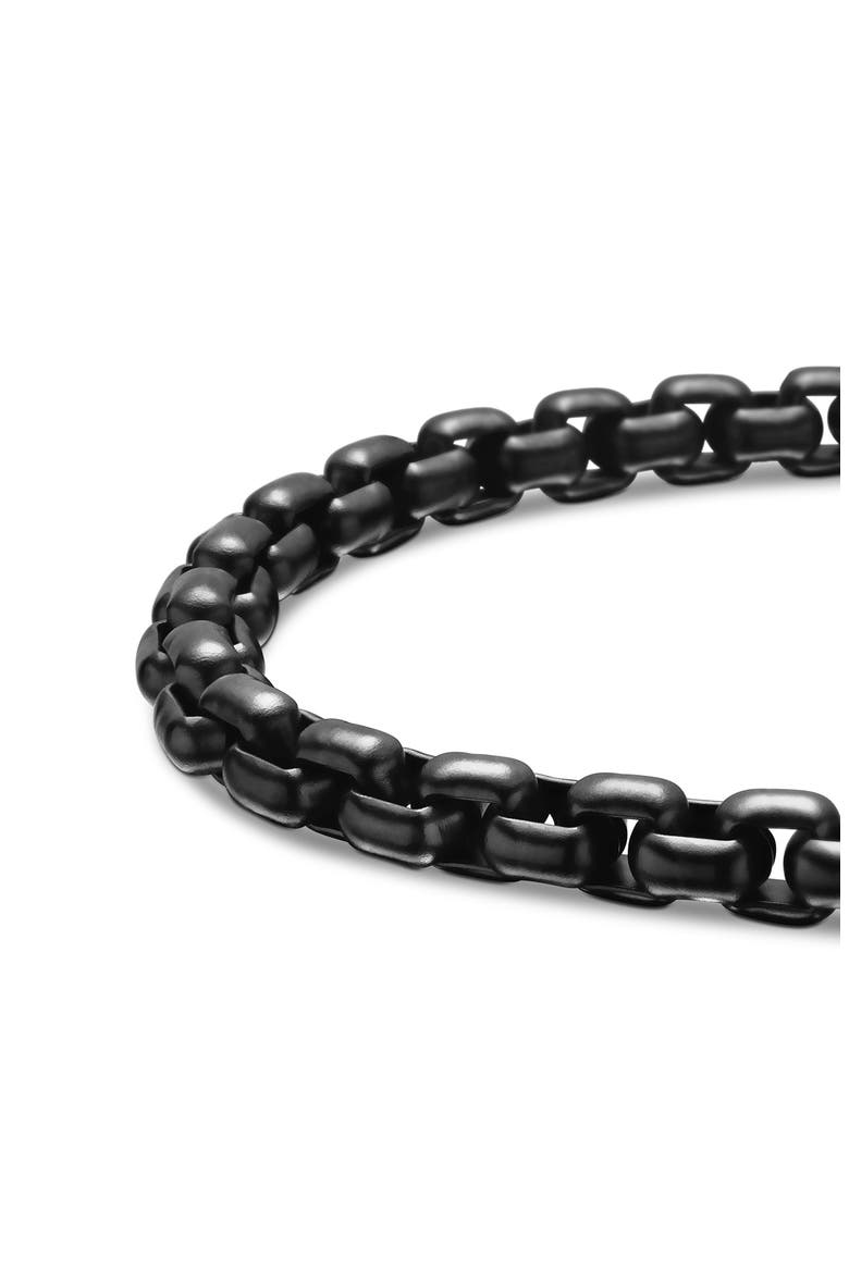 Men's Box Chain Bracelet in Darkened Stainless Steel, 5mm, Alternate, color, STAINLESS STEEL