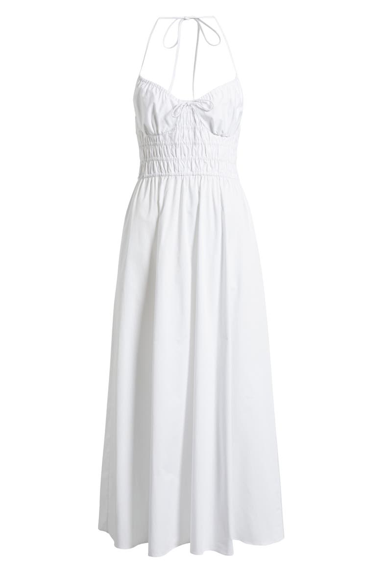 The Lolita Smocked Cotton Cover-Up Halter Dress, Alternate, color, OPTIC WHITE