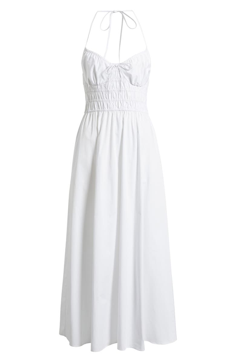 Solid & Striped The Lolita Smocked Cotton Cover-Up Halter Dress, Alternate, color, Optic White
