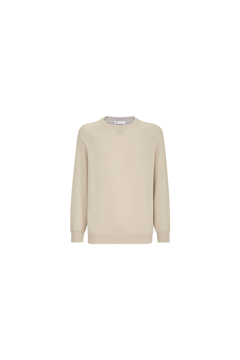 Cashmere sweatshirt-style sweater, Alternate, color, Sand