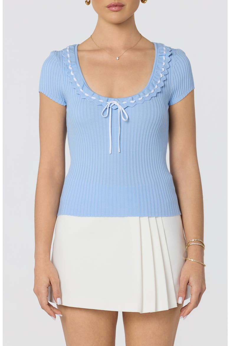 Lina Scoop Neck Knit Top, Main, color, BLUE