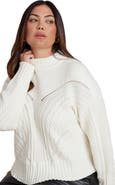 ELOQUII Cableknit Funnelneck Sweater