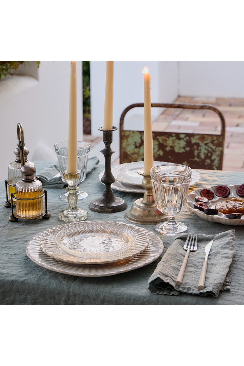 Cristal Set/6 glass appetizer plates, Alternate, color, Clear