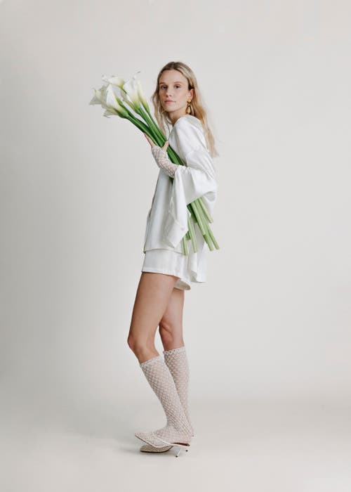 Alas Lace Knee High Socks In White
