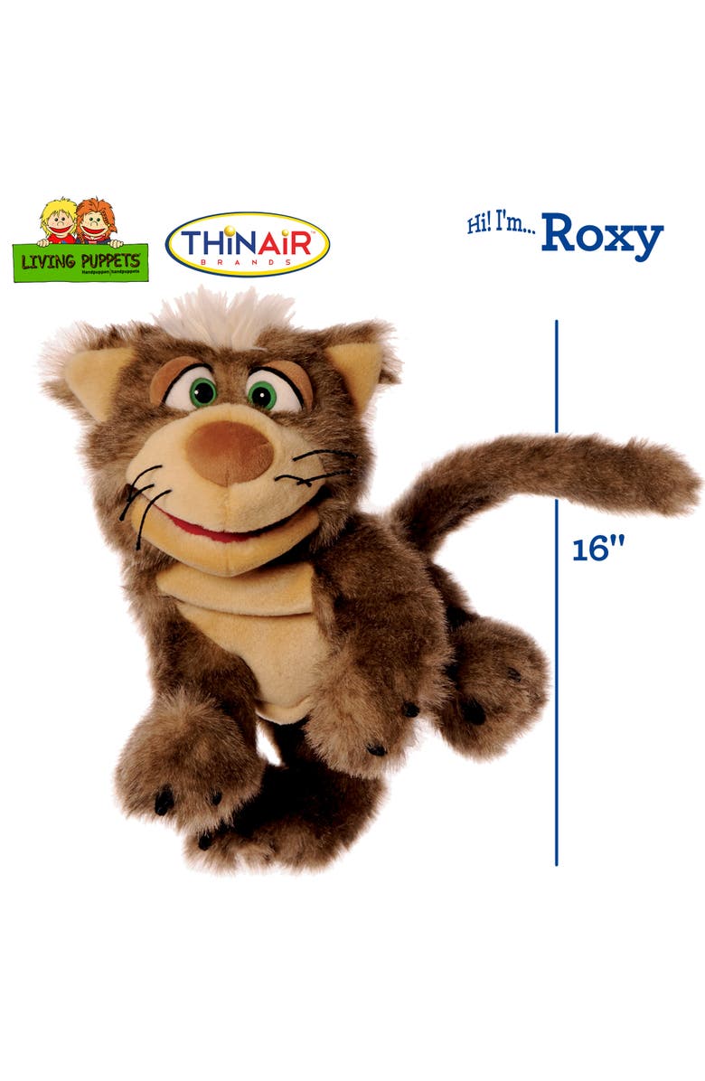 Living Puppets Roxy The Brown Cat 16 Inch Plush Hand Puppet, Alternate, color, Brown