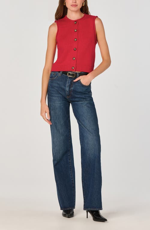 Astr The Label Rolled Hem Sweater Vest In Red