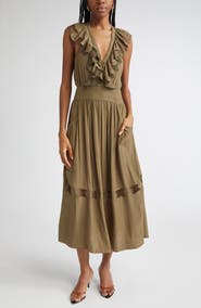 Ramy Brook Laila Ruffle Smocked Waist Maxi Dress