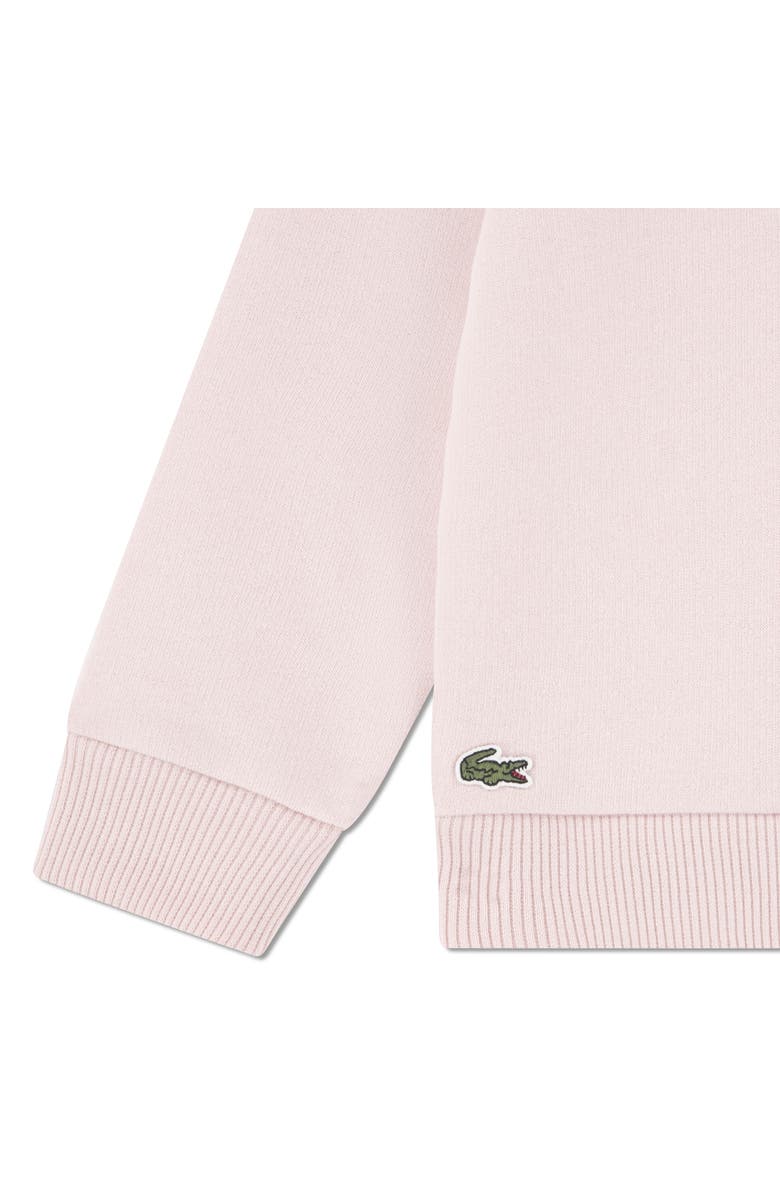 Lacoste Kids' Piqué Appliqué Crewneck Sweatshirt, Alternate, color, Pink