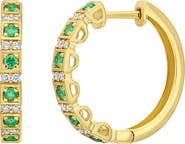 Bony Levy El Mar Emerald 
Diamond Hoop Earrings
