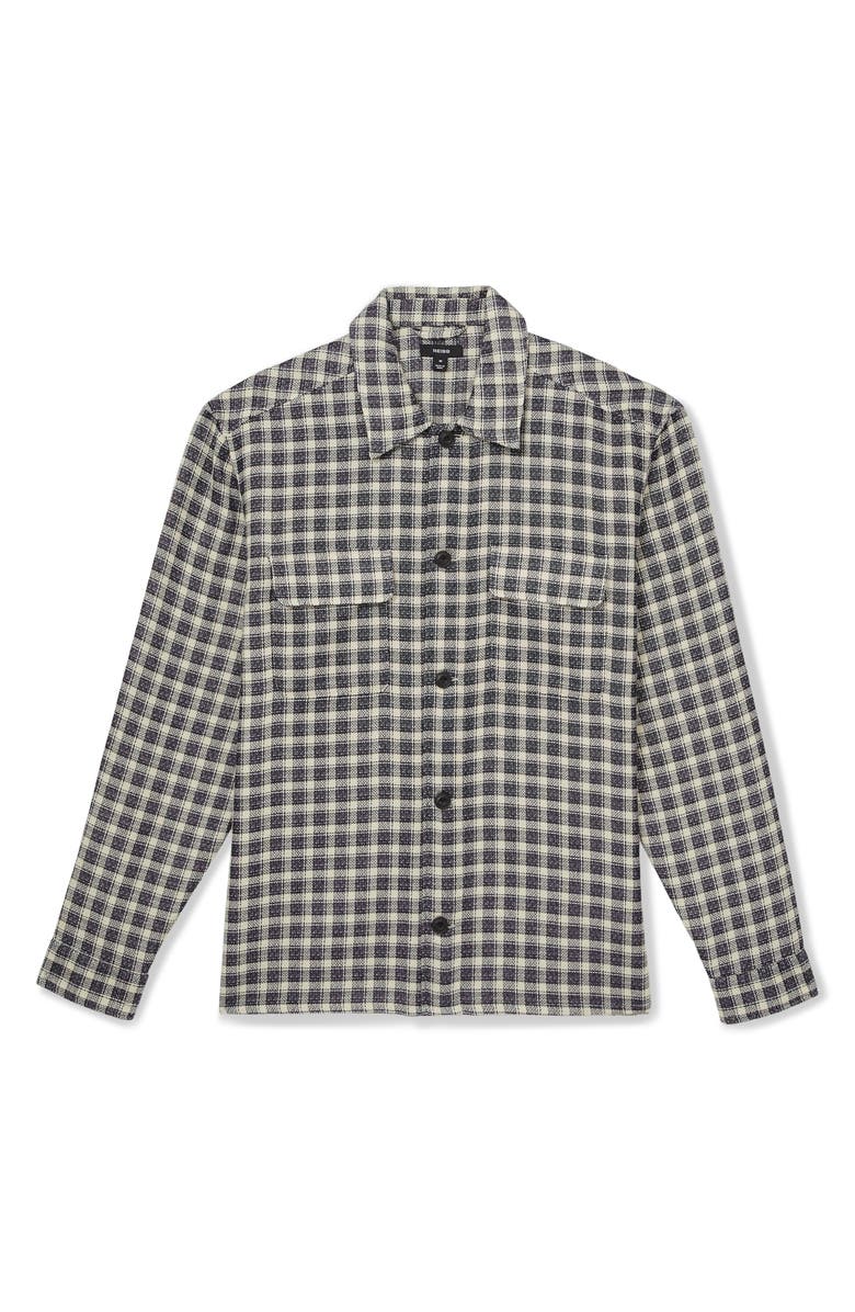 Reiss Ribona Check Button-Up Shirt, Alternate, color, Navy/White