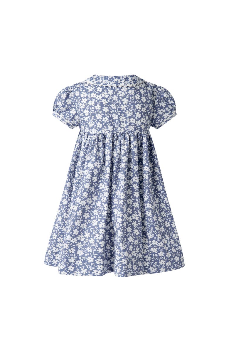 Rachel Riley Floral Button-Front Dress and Bloomers, Alternate, color, Blue