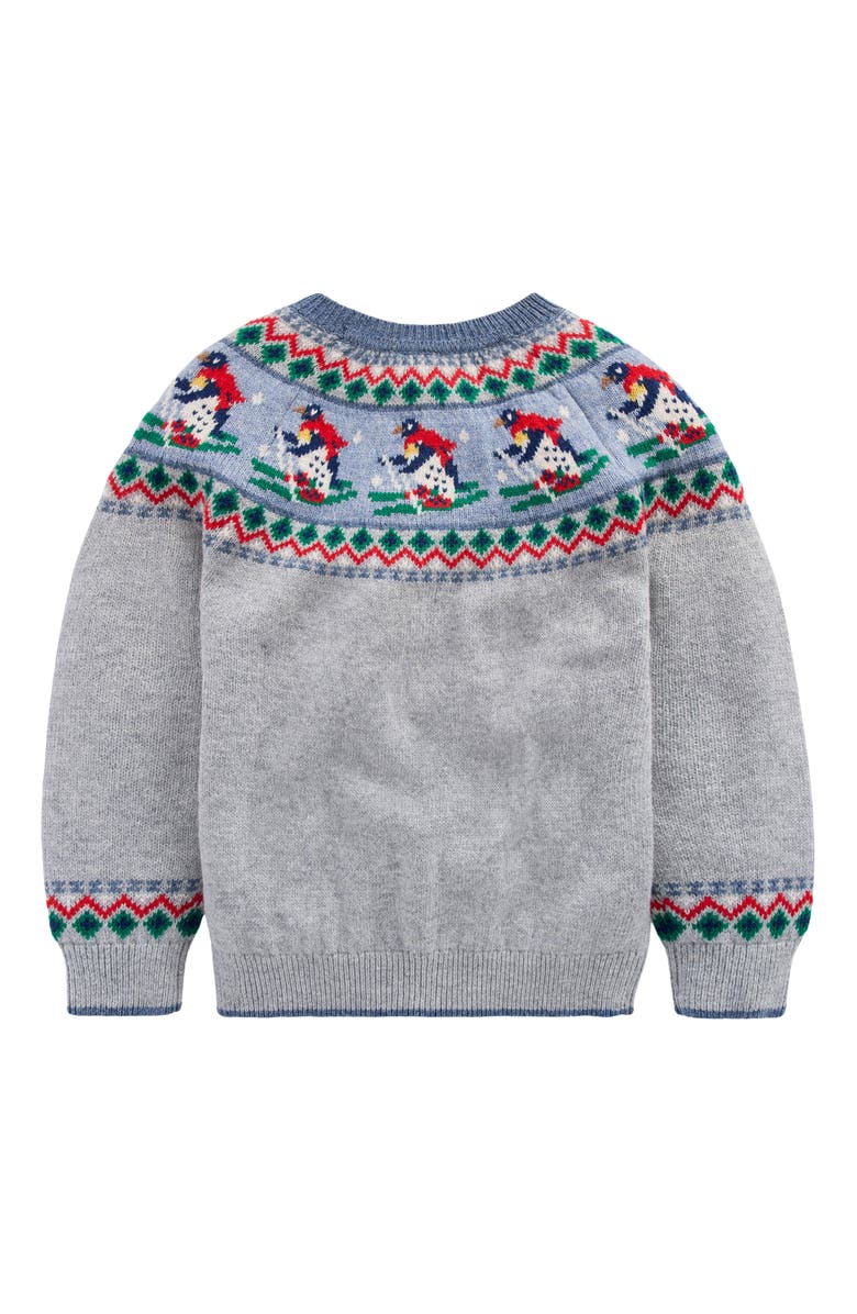 Boden Kids' Penguins Fair Isle Crewneck Sweater, Alternate, color, Ski Penguins