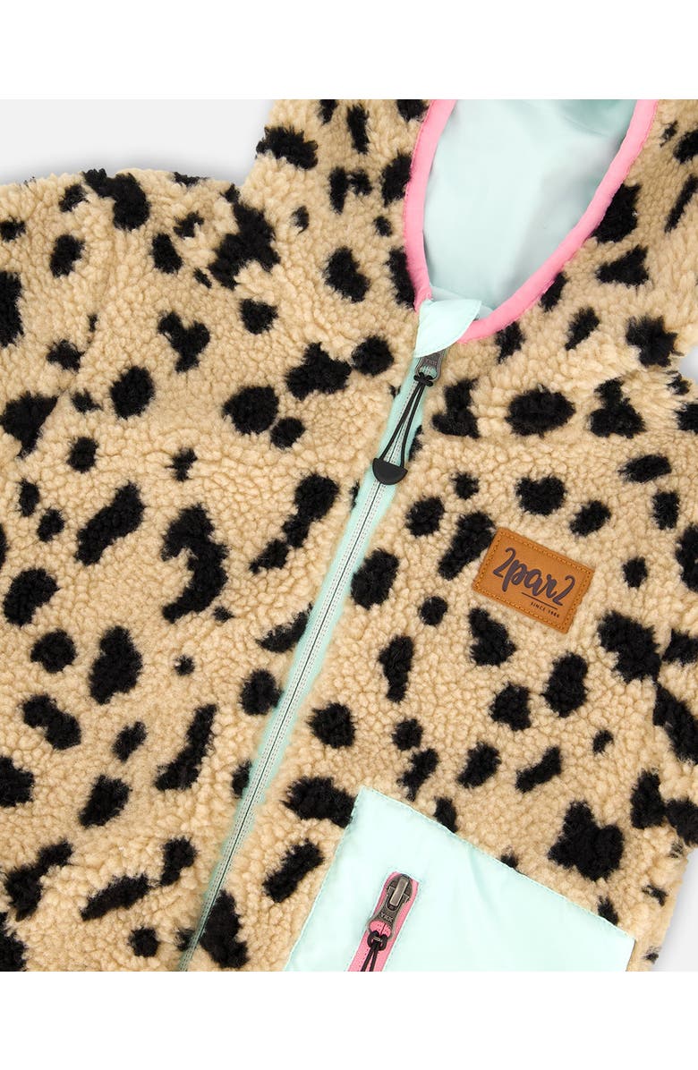 Deux par Deux Reversible Mid-Season Jacket Leopard, Alternate, color, Mint Green