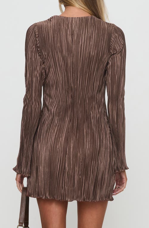PRINCESS POLLY PRINCESS POLLY MALOP LONG SLEEVE PLISSÉ MINIDRESS 