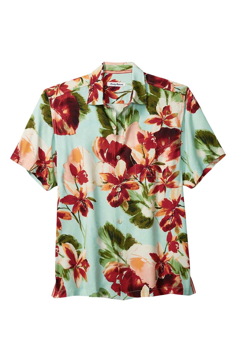 Tommy Bahama La Esmeralda Floral Silk Camp Shirt, Main, color,